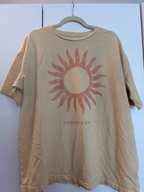 Billabong Beige Sun Graphic Tee with Rust Print